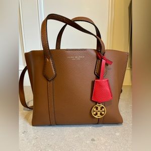 Tori Burch Small Perry Triple Compartment Leather Satchel